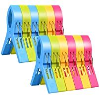 URAQT 12 pcs Grandes Playa Toalla Clips Pinzas de Plástico Fuerte- Durable Resistente Clips- Pinza de la Ropa…